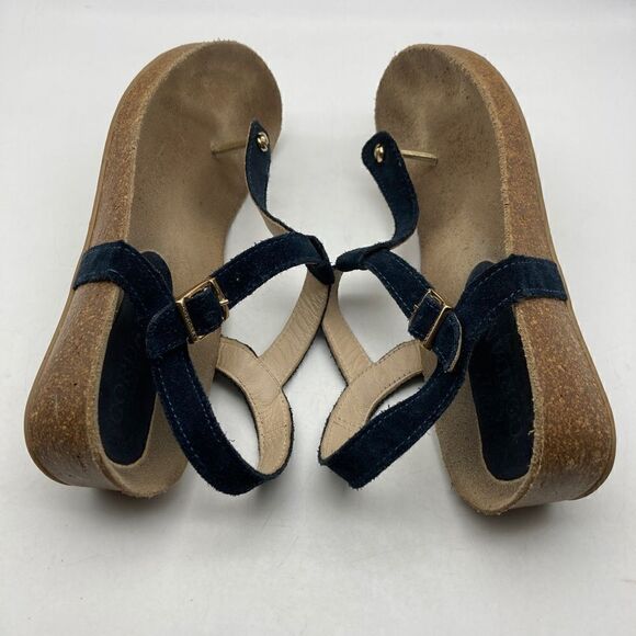 Cordani Blue Suede T-strap Sandals Size 38/7,5 Made in Italy - Picture 5 of 12